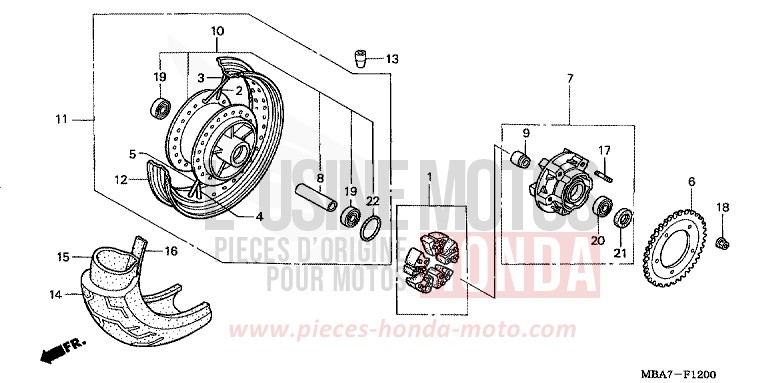 REAR WHEEL for Shadow Aero REARL SEDONA RED (R223B) from 2001